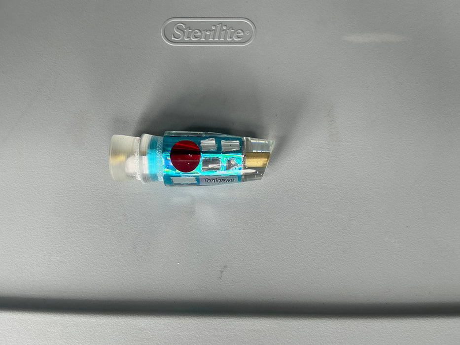 Tanigawa Ice Blue Rainbow Cracked Glass Red Eyes Small Slant 7" 3oz Head Only EZ-K