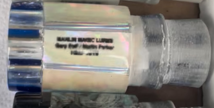 Marlin Magic Lures White Awabi Shell Blue Back 4-Hole HSAP Jet 7" 3oz EZ-K