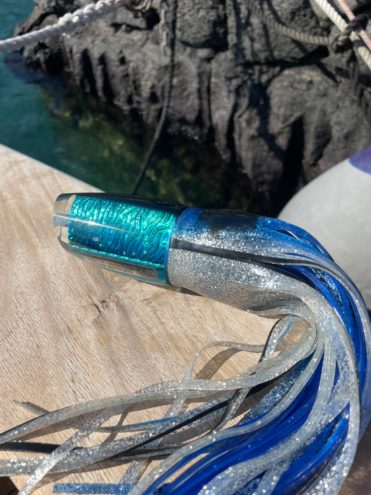 Marlin Magic Ice Blue-Akule Lava Black Magic Super Dog Blue/Silver/Black Stripes 16" 12oz EZ-K