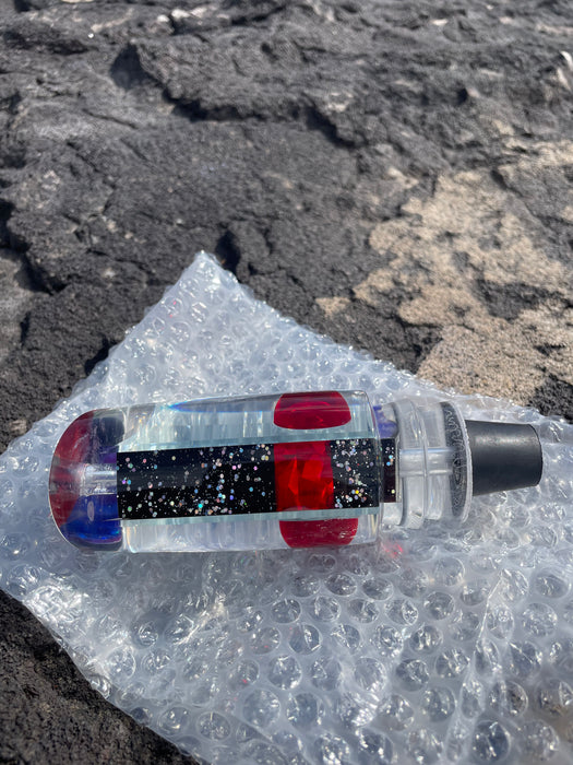 Aloha Lures Clear Mirrored Blue-Red Salt & Pepper Red Eyes Smash Bait 14" 9.5oz EZ-K