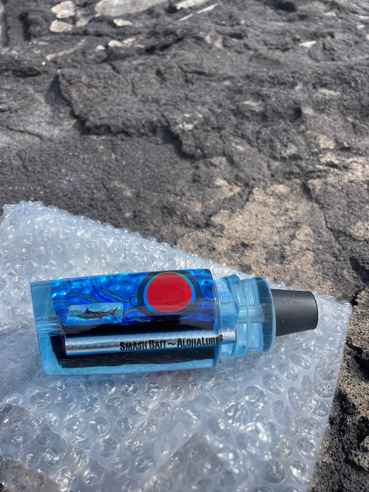 Aloha Lures Ice Blue Dichro Green Rainbow Red Eyes Smash Bait 14" 9.5oz EZ-K