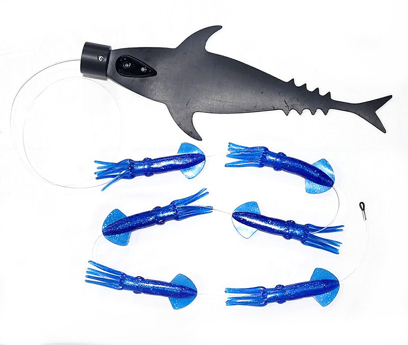 Grander Marlin Tackle Medium Blunt Cut D-Flap Teaser Daisy Chain Combo Pack