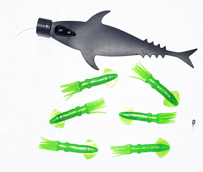 Grander Marlin Tackle Medium Blunt Cut D-Flap Teaser Daisy Chain Combo Pack