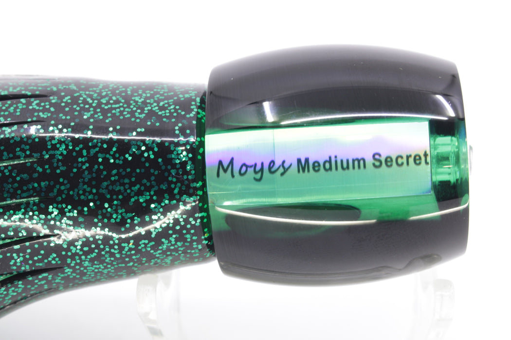 Moyes Lures Green MOP Black Back Medium Secret 10" 5oz Skirted Black/Green