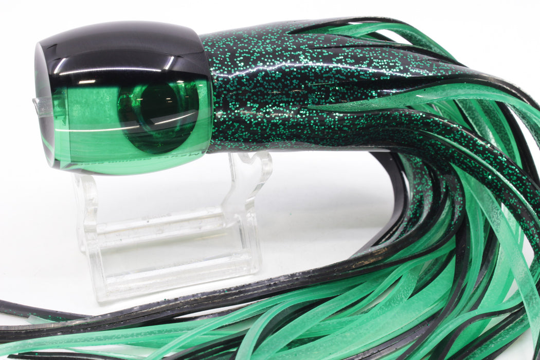 Moyes Lures Green MOP Black Back Medium Secret 10" 5oz Skirted Black/Green