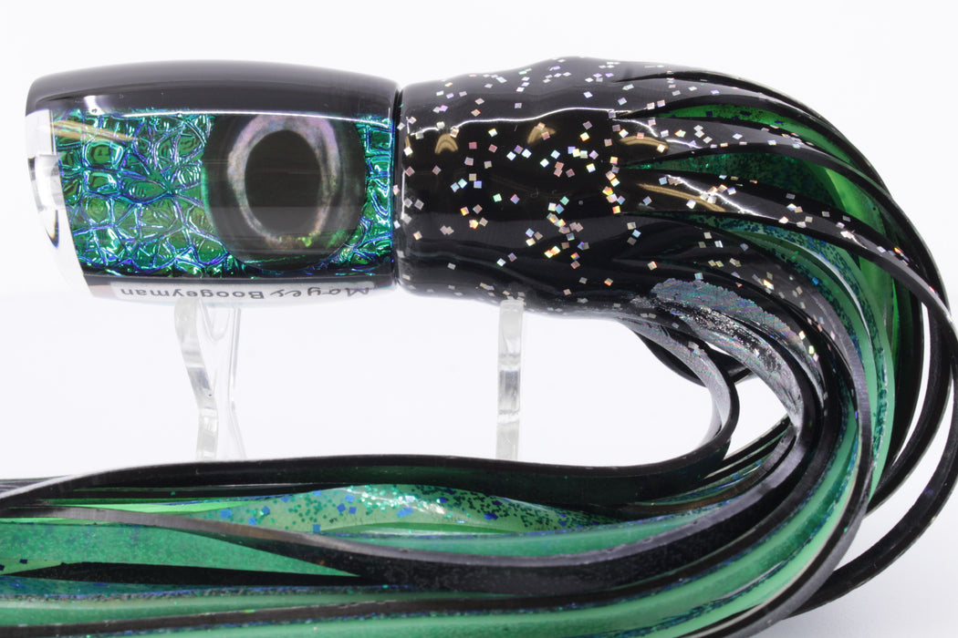 Moyes Lures Green-Blue Oil Slick Black Back Boogeyman 12" 7oz Skirted Black