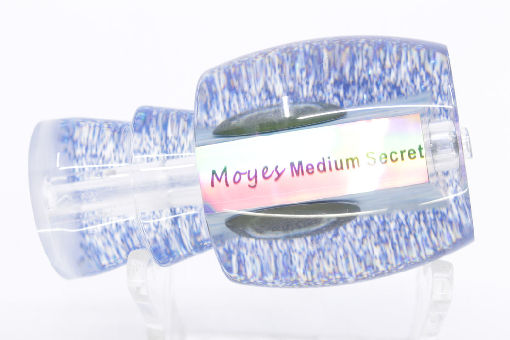 Moyes Lures Rainbow MOP Blue Glitter Back Taxi Eyes Medium Secret 10" 2oz