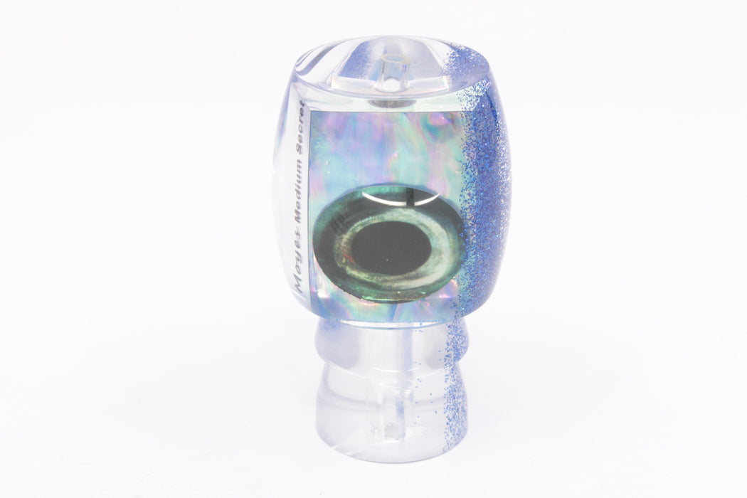 Moyes Lures Rainbow MOP Blue Glitter Back Taxi Eyes Medium Secret 10" 2oz