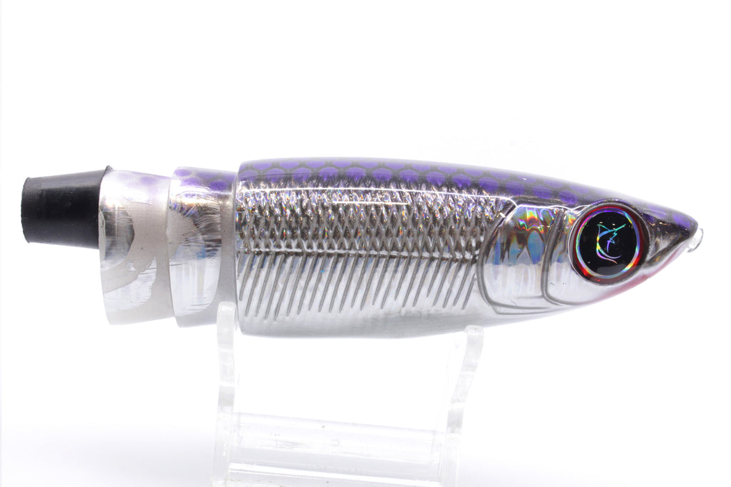 Bonze Lures Silver Rainbow Purple Dot Back Weapon X 12" 8.3oz Head Only