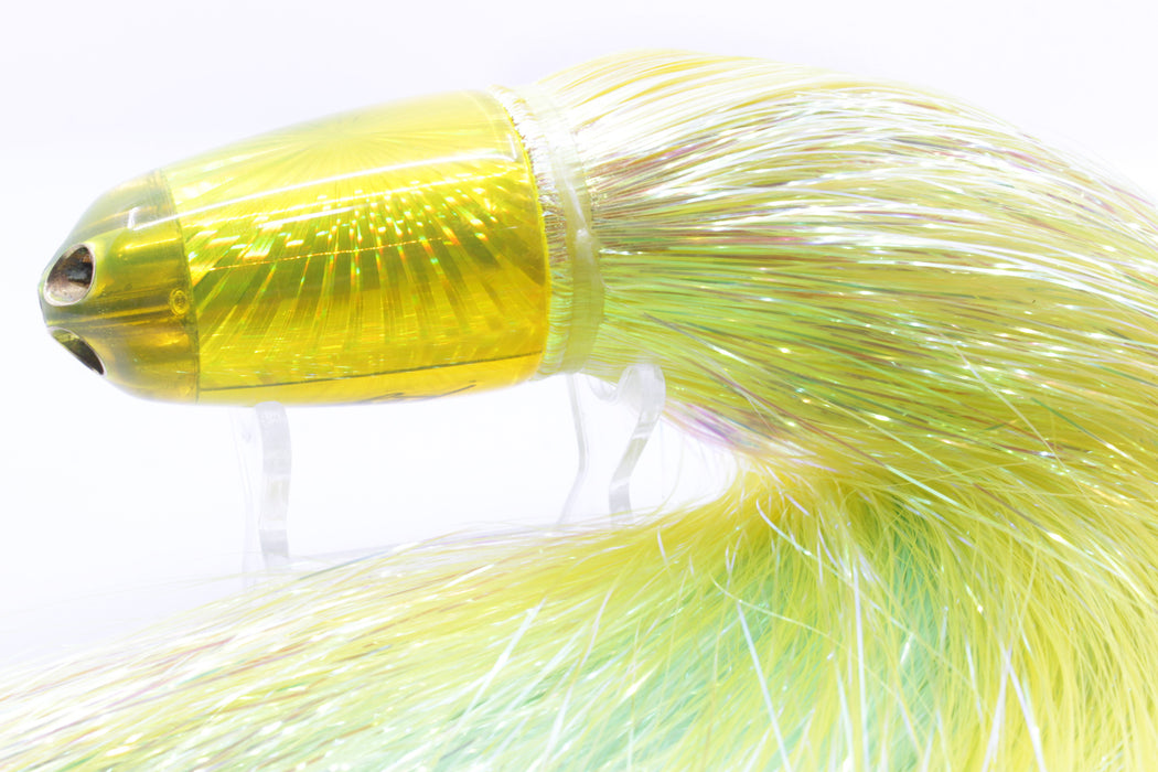 Koya Lures Yellow Rainbow Starburst 1/4" Jet Clean Sweep Bullet 10" 7oz Flashabou Yellow