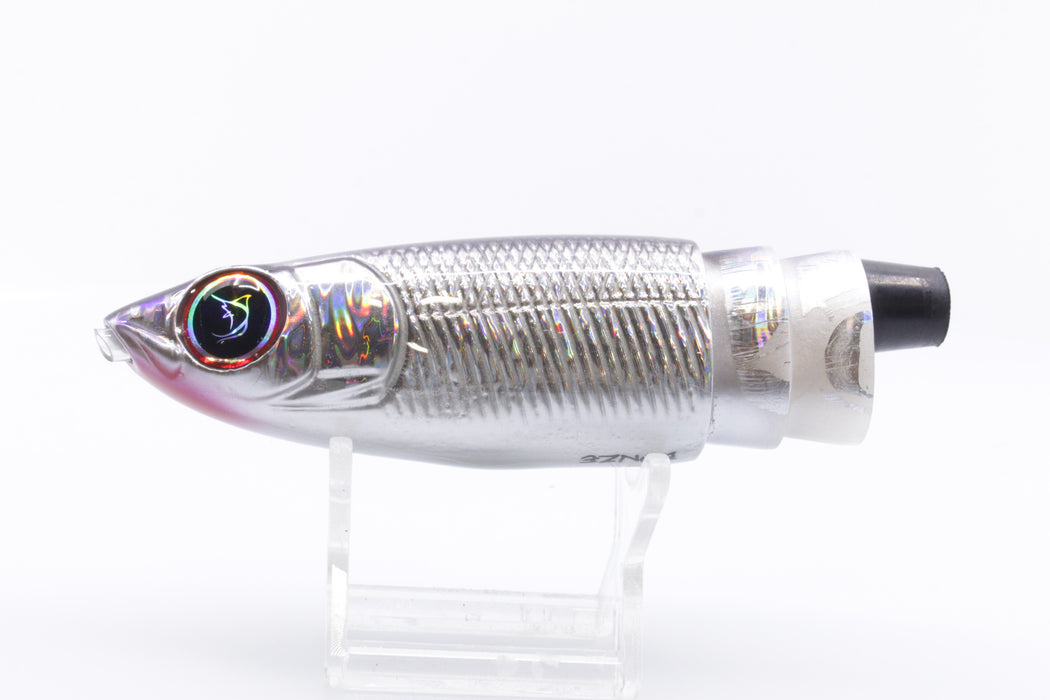 Bonze Lures Silver Rainbow Purple Dot Back Weapon X 12" 8.3oz Head Only