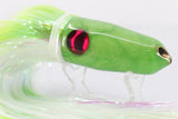 Tanigawa Lures Lime Green Pearl 2-Hole Bullet 9"+ 8.5oz Flashabou Green-White