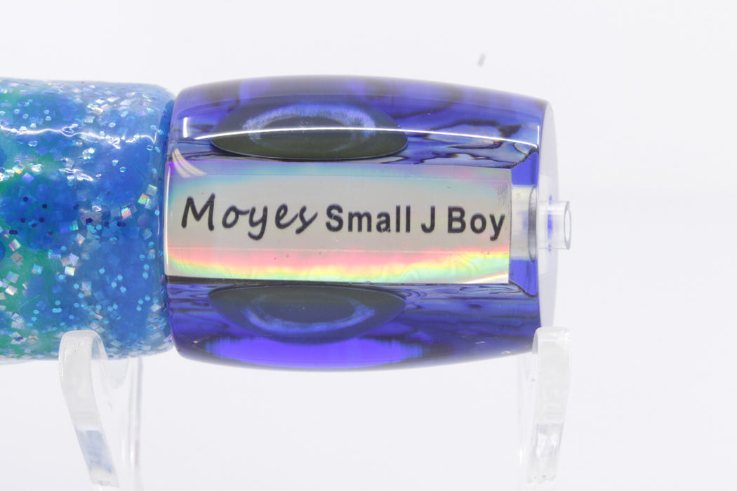 Moyes Lures Paua Shell Blue Back Small J-Boy 9" 5oz Skirted Blue