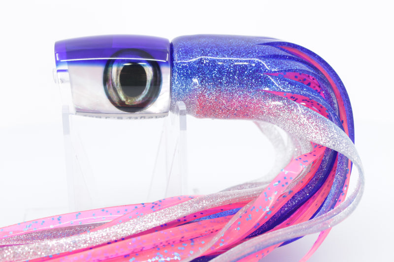 Moyes Lures White MOP Blue Back Small J-Boy 9" 5oz Skirted Blue-Silver-Pink