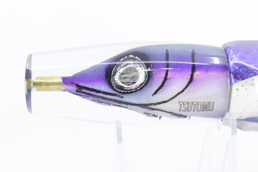 Tsutomu Lures "Purple Malolo" Fish Head H1 Invert 9"+ 9.6oz Skirted with Wings