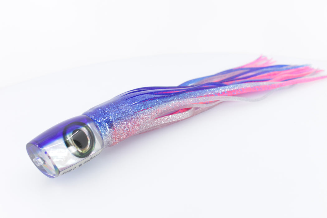 Moyes Lures White MOP Blue Back Small J-Boy 9" 5oz Skirted Blue-Silver-Pink