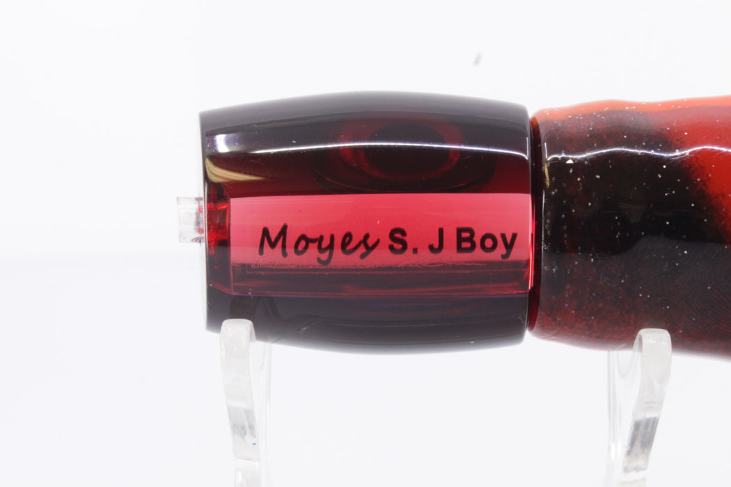 Moyes Lures Red Mirror Black Back Small J-Boy 9" 5oz Skirted Black-Red Stripe