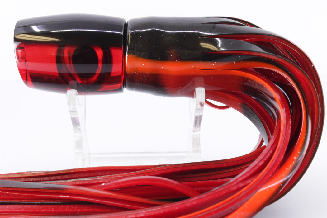 Moyes Lures Red Mirror Black Back Small J-Boy 9" 5oz Skirted Black-Red Stripe