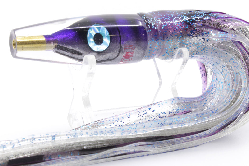 Tsutomu Lures Purple-Black Stripes Fish Head Poke Invert 6" 3.2oz Skirted