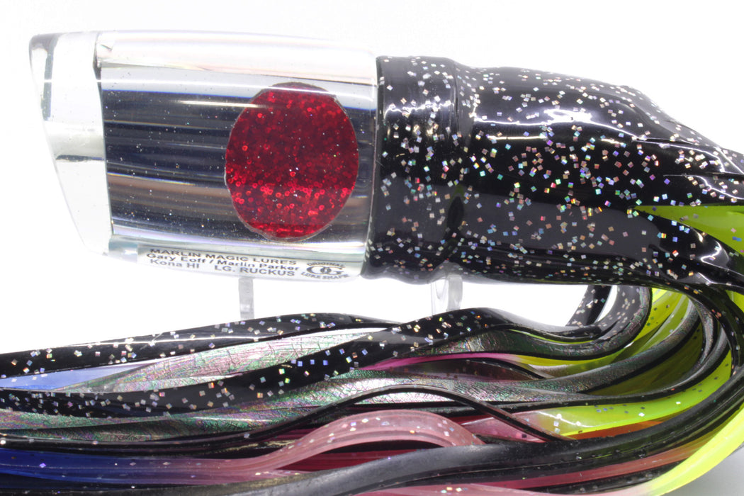 Marlin Magic Mirrored Red Eyes Large Ruckus 14" 13oz Skirted Black/Rainbow