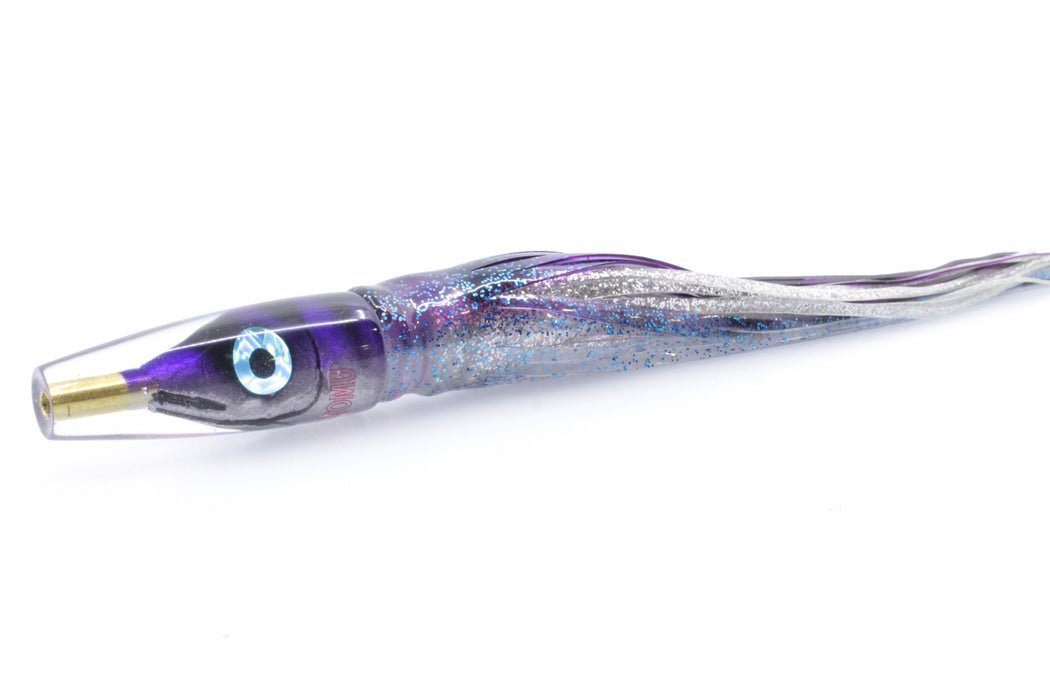 Tsutomu Lures Purple-Black Stripes Fish Head Poke Invert 6" 3.2oz Skirted