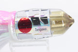 Tanigawa Lures Mirrored Cracked Glass Red Eyes 4-Hole Bullet 9"+ 9oz Flashabou Pink-White