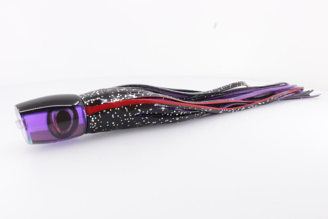 Moyes Lures Purple Mirrored Rainbow Black Back Small J-Boy 9" 5oz Skirted Black