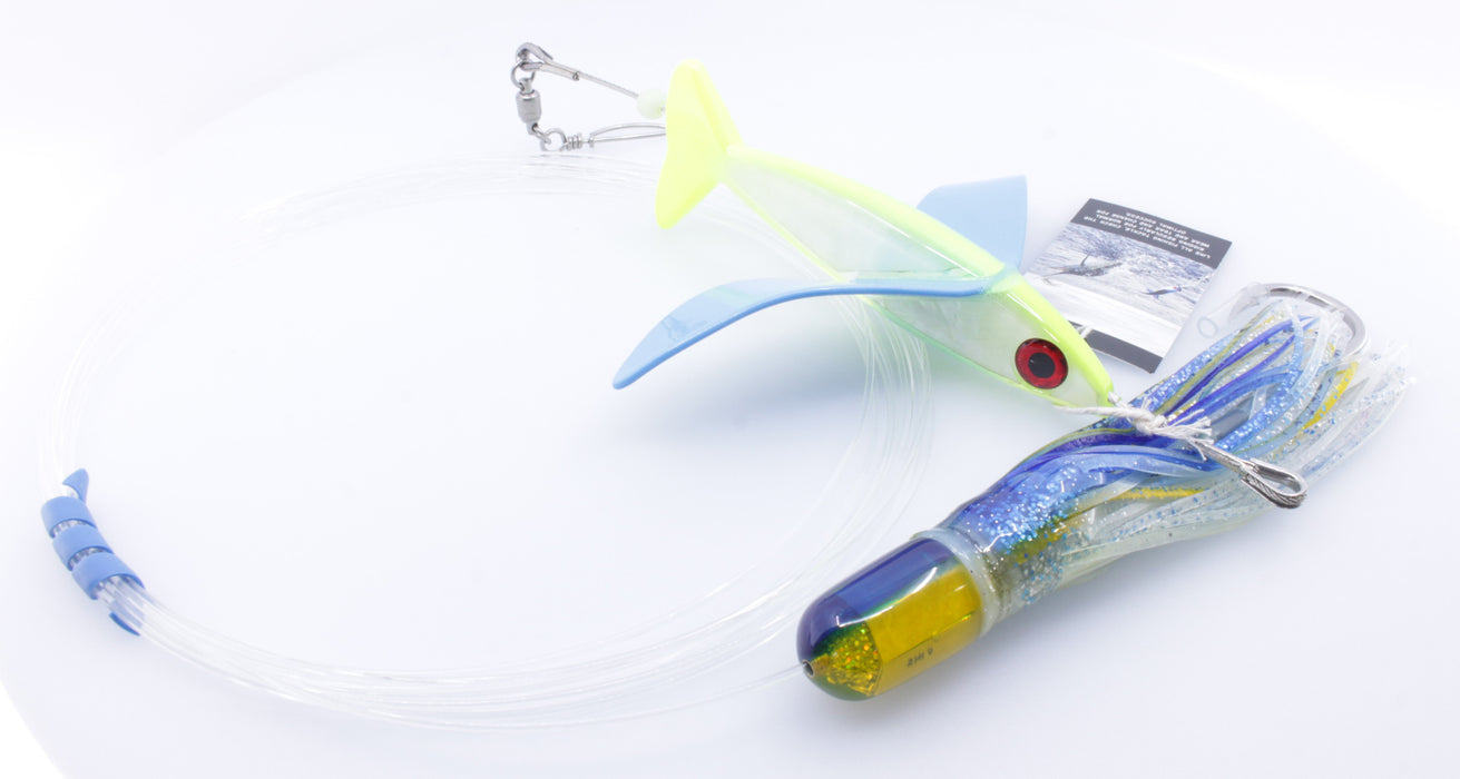 Hawaiian Malolo Bird Feathersword + Marlin Magic Lures AP Pre-Rigged Combo