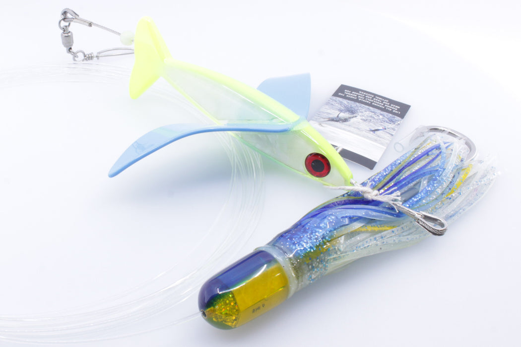 Hawaiian Malolo Bird Feathersword + Marlin Magic Lures AP Pre-Rigged Combo