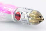 Tanigawa Lures Mirrored Cracked Glass Red Eyes 4-Hole Bullet 9"+ 9oz Flashabou Pink-White
