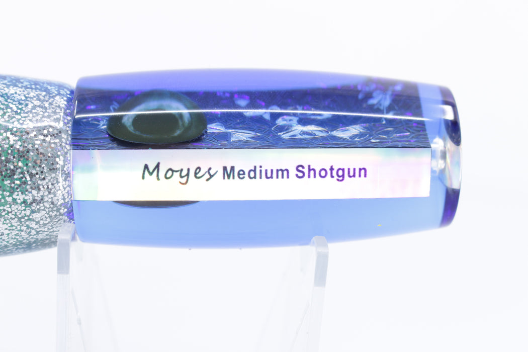 Moyes Lures Green-Blue Oil Slick Blue Back Medium Shotgun 10" 6oz Skirted