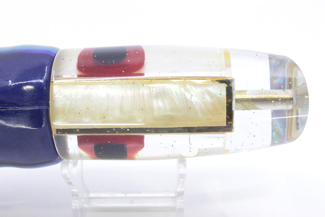 Tanigawa Lures Golden MOP Large Plunger 14" 8.8oz Fire Tailz Vinyl Yellowfin