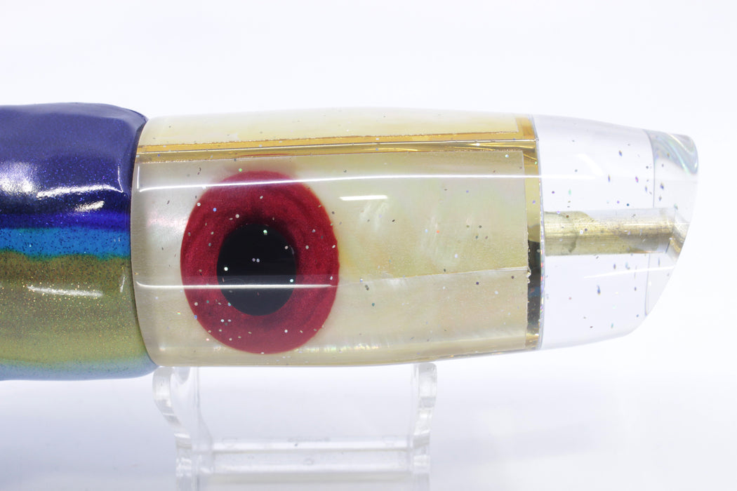 Tanigawa Lures Golden MOP Large Plunger 14" 8.8oz Fire Tailz Vinyl Yellowfin