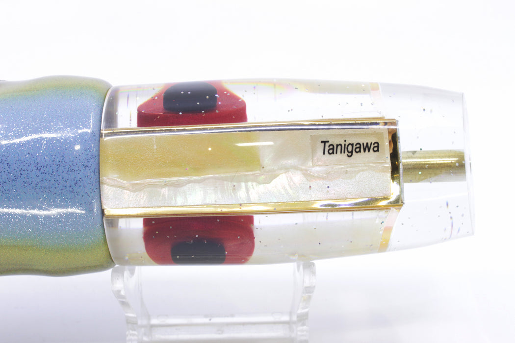 Tanigawa Lures Golden MOP Large Plunger 14" 8.8oz Fire Tailz Vinyl Yellowfin