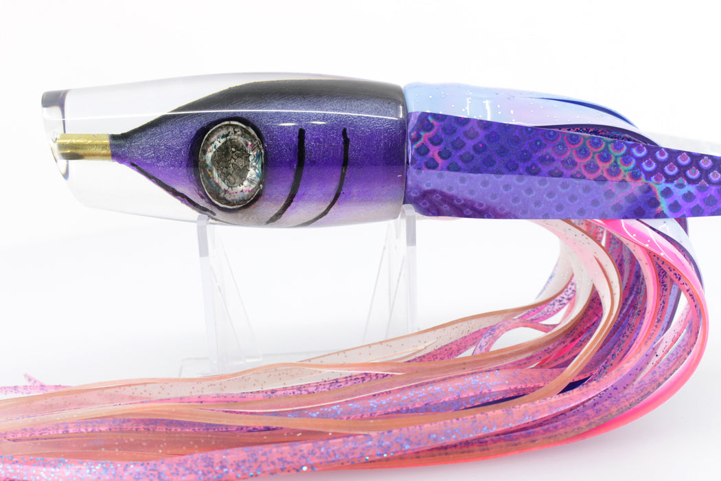 Tsutomu Lures "Purple Malolo" Fish Head H1 Plunger 9"+ 9.7oz Skirted with Wings