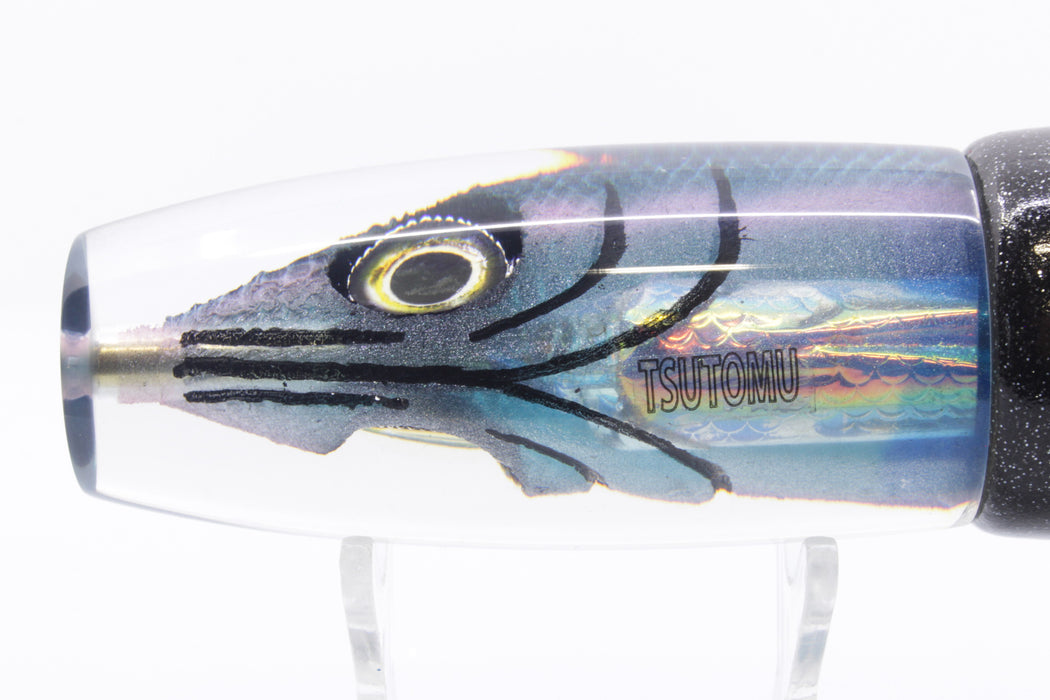 Tsutomu Lures Black-Blue-Pink Fish Head Ante Invert 12" 7.2oz Vinyl Black