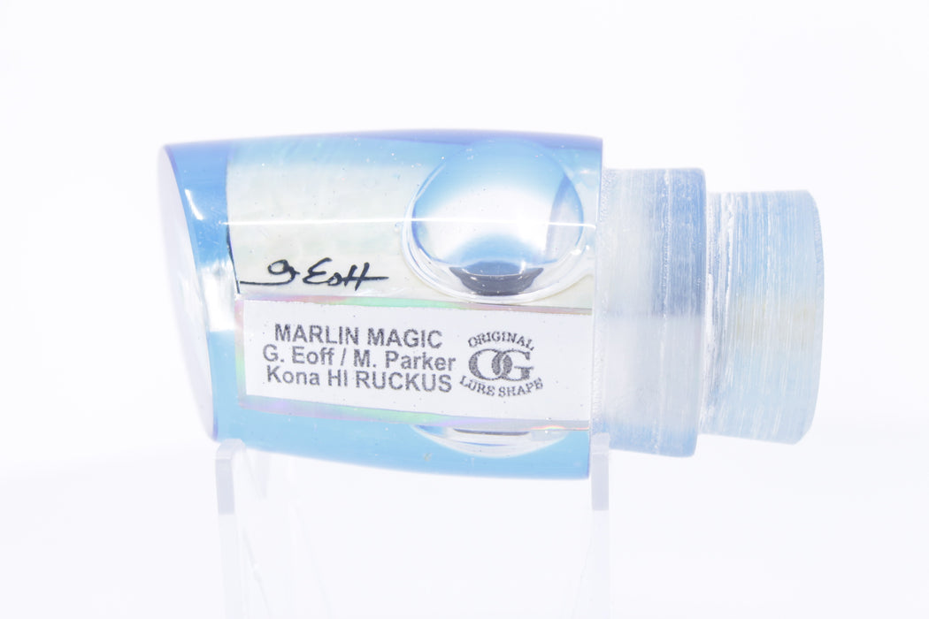 Marlin Magic "1139" White Awabi Shell Blue Back Doll Eyes Ruckus 12" 7.2oz