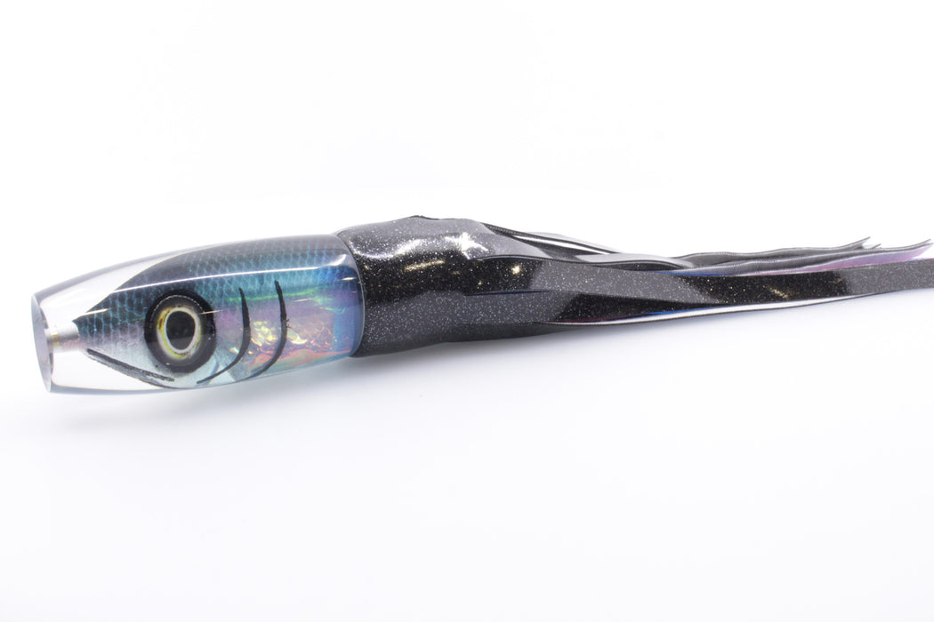 Tsutomu Lures Black-Blue-Pink Fish Head Ante Invert 12" 7.2oz Vinyl Black