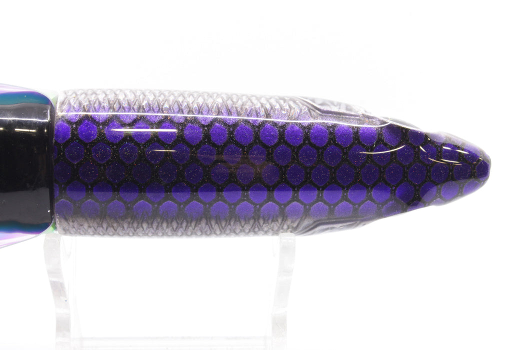 Bonze Lures Silver Rainbow Purple Dot Back Weapon X 12" 9.8oz Skirted with Wings