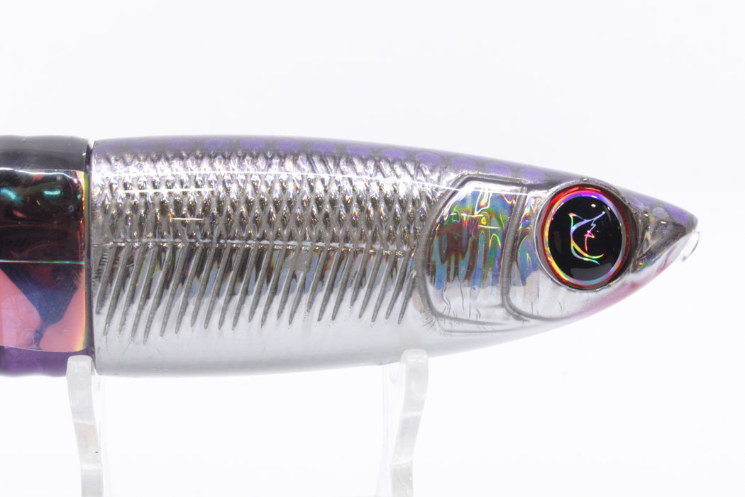 Bonze Lures Silver Rainbow Purple Dot Back Weapon X 12" 9.8oz Skirted with Wings