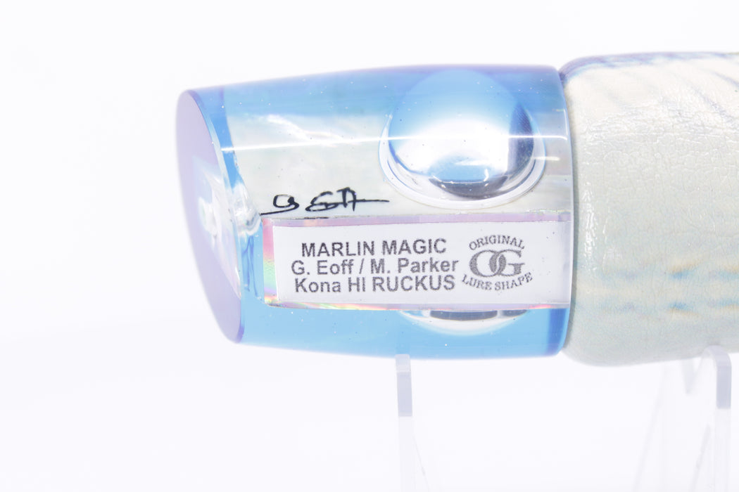 Marlin Magic "1139" White Awabi Shell Blue Back Doll Eyes Ruckus 12" 9oz ALV Vinyl