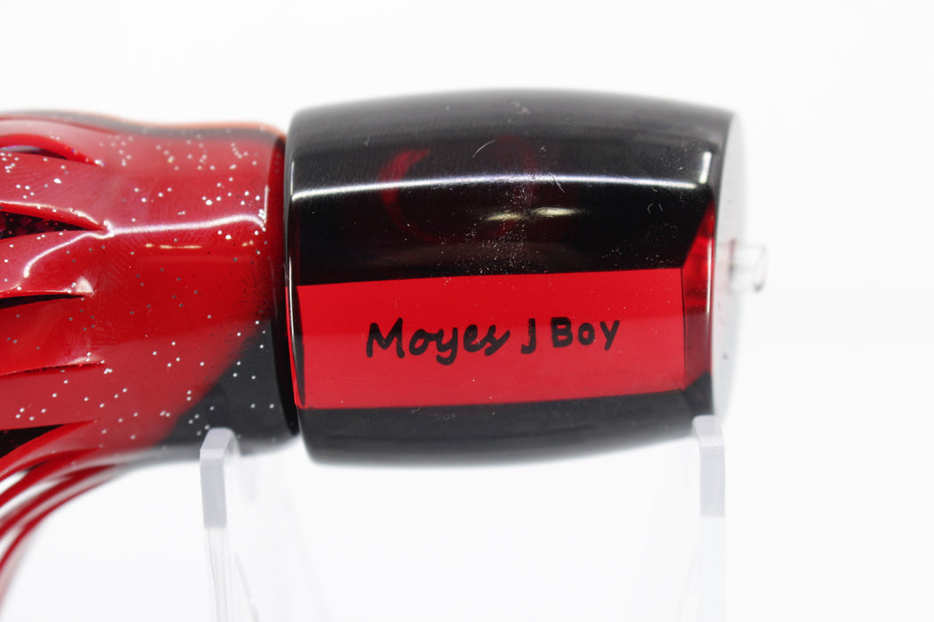 Moyes Lures Red Mirrored Black Back Medium J-Boy 12" 7oz Skirted