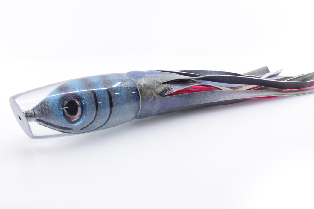 Tsutomu Lures "Jail Bird" Fish Head Ante Plunger 12" 7.5oz ALV Blue Skipjack