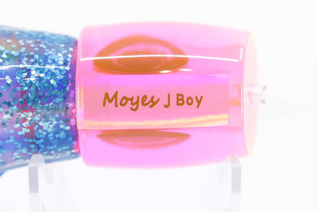 Moyes Lures Fluorescent Pink MOP Medium J-Boy 12" 7oz Skirted Blue-Orange-Pink