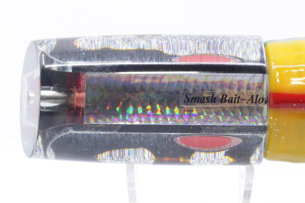 Aloha Lures Clear Mirror Black Back Red Eyes Smash Bait 14" 14.8oz Skirted New Pre-Owned