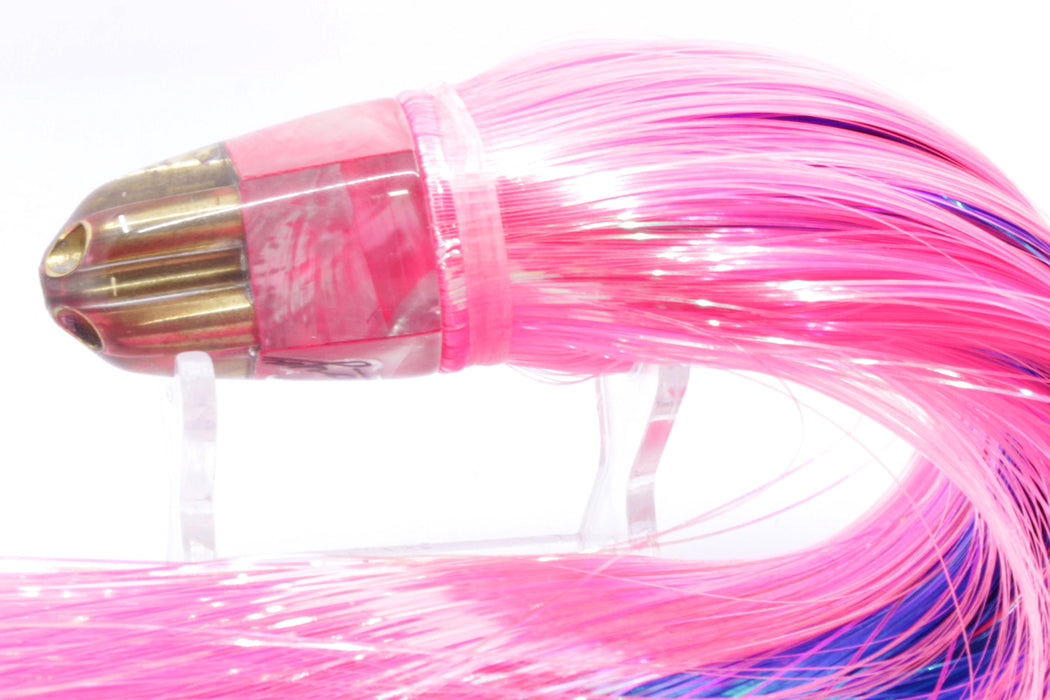 Koya Lures Pink MOP 4-Hole Mini AK Bullet 7" 4.5oz Strobez Pink/Royal Blue