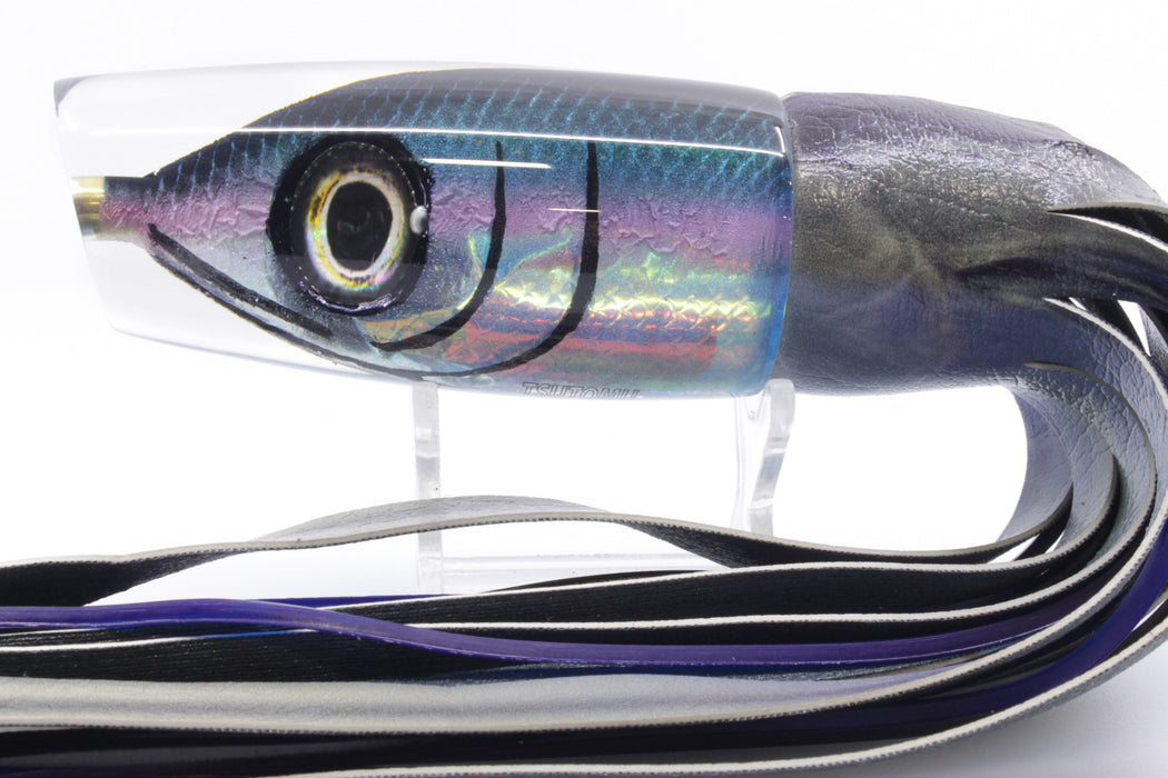 Tsutomu Lures Black-Blue-Pink Fish Head Ante Plunger 12" 7.5oz ALV Dark Blue Skipjack