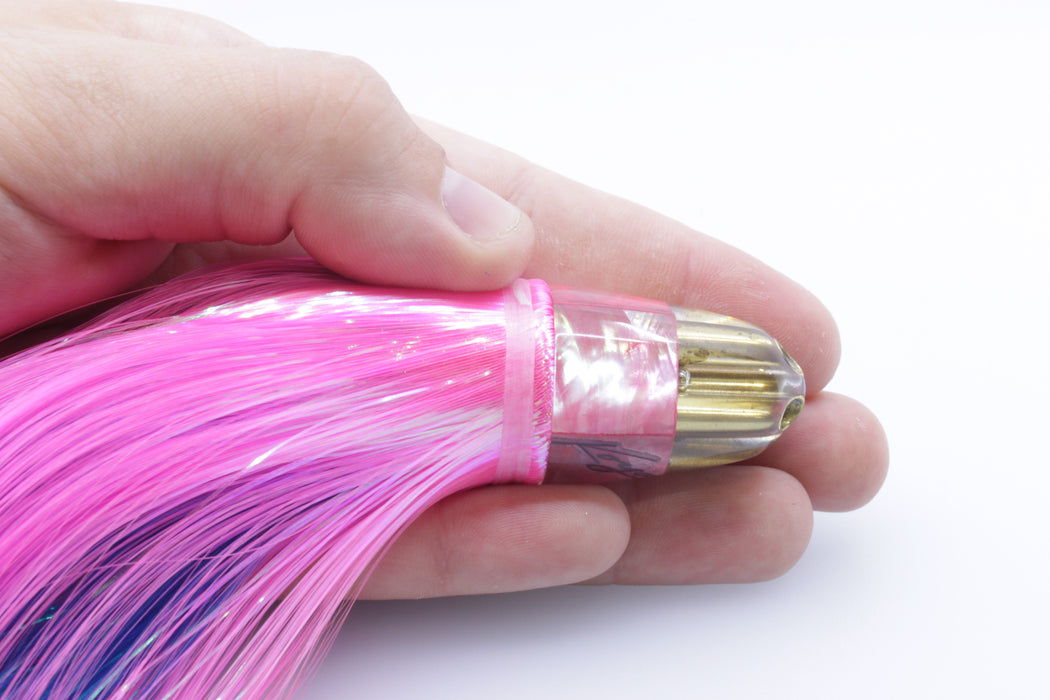 Koya Lures Pink MOP 4-Hole Mini AK Bullet 7" 4.5oz Strobez Pink/Royal Blue