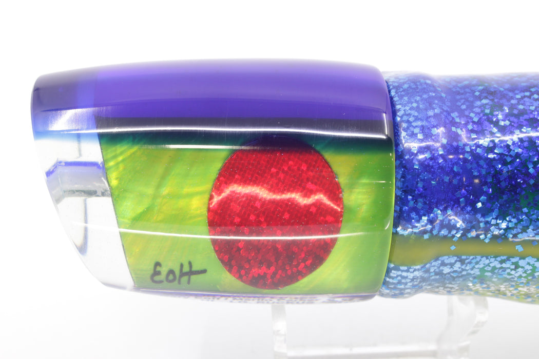 Marlin Magic Lime Green MOP Blue Back Red Eyes Large Ruckus 14" 13oz Skirted Blue-Silver