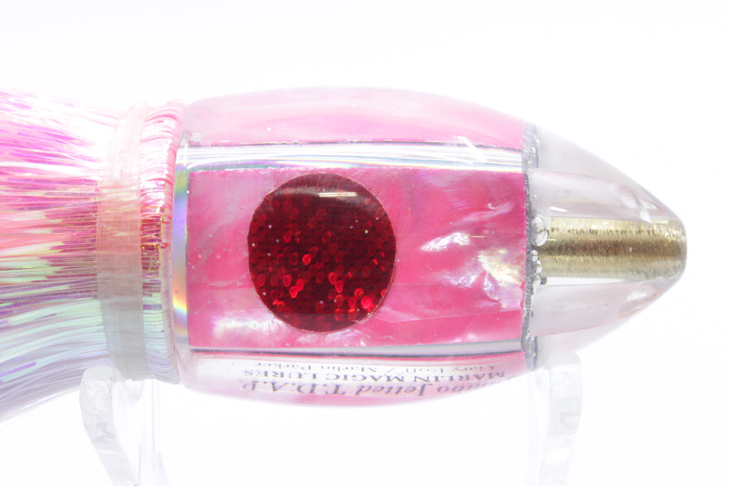 Marlin Magic Bright Pink MOP Jumbo Jetted Teardrop AP Bullet 9" 5.2oz Flashabou Pink-White